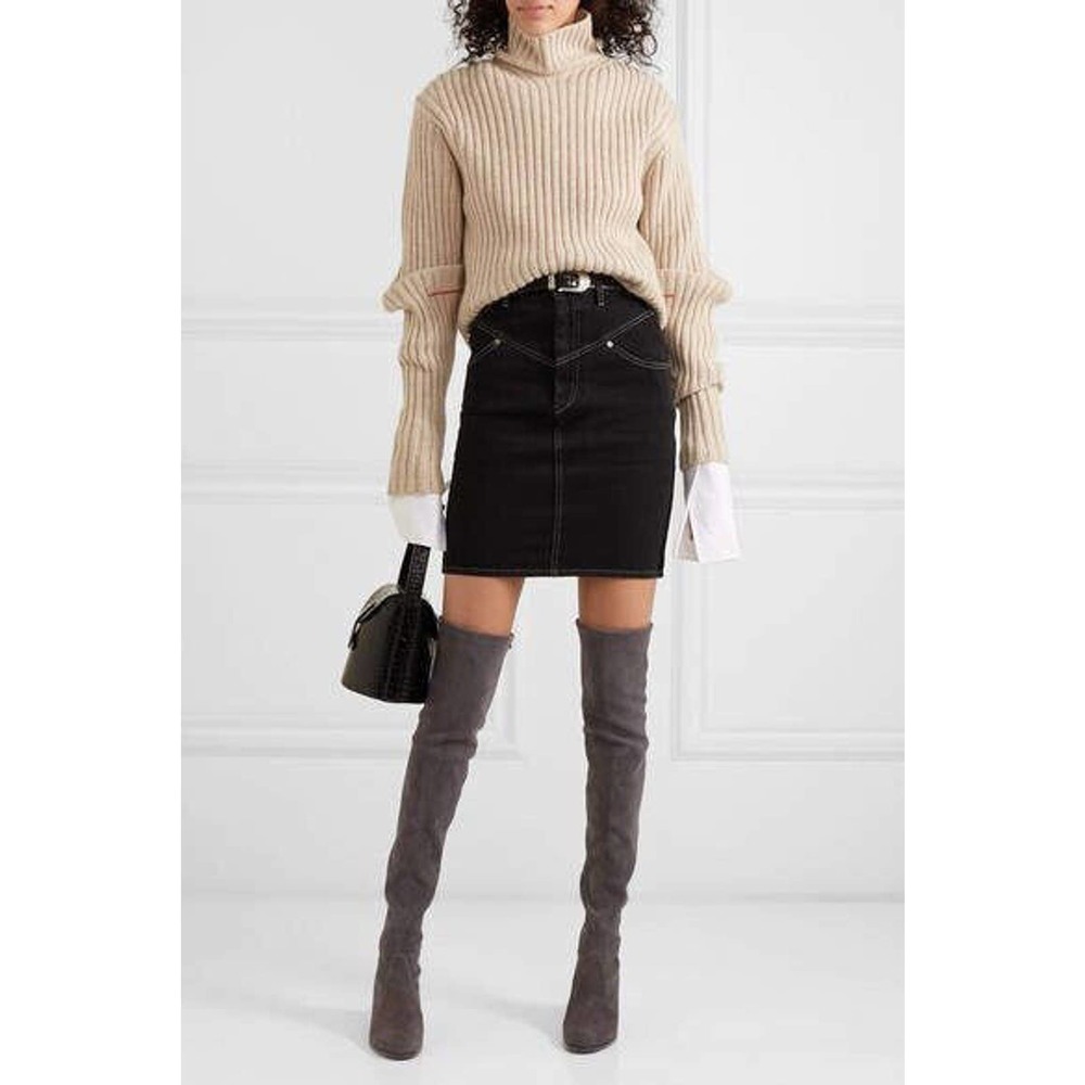 Stuart Weitzman LedyLand Over the Knee Grey Suede Boots OTK